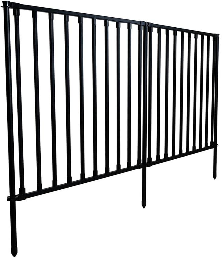 35in H x 42in W (2 Panels) No Dig Zippity Zurich Fence Kit, Poly-Steel Black Garden Fence for Dogs, 3ft High Yard and Garden Fencing Solution, Temporary Dog Fence Panels for Outdoor Use, ZP19079 (35"H x 42"W Poly-Steel (Flat))