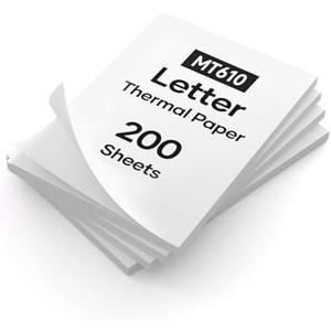 200 Sheets Folding Thermal Paper, US Letter 8.5 x 11 InchT hermal Papers, MT610PRO & MT888 Thermal Paper,Compatible with iDPRT/HPRT/PRT Portable Printer,Continual Feeding Folded Printing Paper