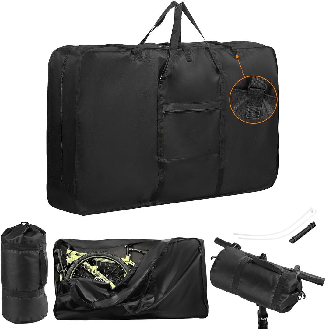 Bike Travel Bag,Upgraded 900D Mountain Bike Travel Bag with 3 Fixed Buckles,Strong Webbing and Seperate Compartments Inside,Large MTB Case for 26-29 inch Mountain Bicycle,55.1110.8231.29 inch