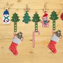 12pcs Christmas Garland Hangers, Silicone Holder Durable Christmas Garland Hanger for Mantle Practical Hook Accessories for Front Door Frame Staircase Fireplace Party Supplies (Green)