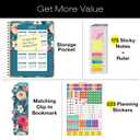 HARDCOVER 2026 Planner, 8.5"x11": 14 Months (November 2025 - December 2026), Daily Weekly Monthly Planner, Yearly Agenda, Bookmark, Pocket Folder and Sticky Note Set (Teal Floral)