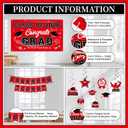 Graduation Decorations Red and Black Party Decor Set include Congrats Grad Banner Graduation Backdrop Class of 2026 Balloons Party Supplies