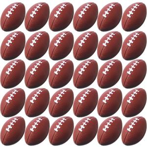 Blulu 30 Pack Mini Foam Football 2.17" Mini Football Party Favor Stress Ball Bulk Small Foam Sports Valentines Ball for Birthday Carnival Reward Party Bag Gift Filler(Dark Brown)