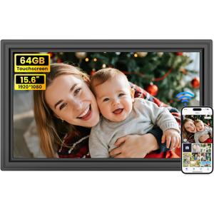 64GB Uhale 15.6" Digital Picture Frame, Large WiFi Electronic Photo Frames 1920 x 1080 IPS FHD Touch Screen, Share Photos and Videos Anywhere, Support SD/USB, Best Gifts for Parents and Grandparents
