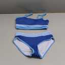 Girls Bathing Suit Color-Block Adjustable Straps Bikini Sets Girls Two Piece Swimsuits with Chest Pad Swimwear 7-18T (15-16 Years, Blue)