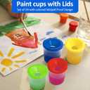No Spill Paint Cups, 24pcs Paint Cups with Lids for Kids Suitable for Kids Paint, Spill Proof Paint Cups are Ideal for Classroom Art Supplies and Crafts, Durable Paint Cups with Lids(4 Colors)