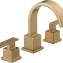 Delta Faucet Vero Widespread Bathroom Faucet 3 Hole, Gold Bathroom Faucet, Bathroom Sink Faucet, 2 Handle Bathroom Faucet, Bath Faucet, Metal Drain Assembly, Champagne Bronze 3553LF-CZ
