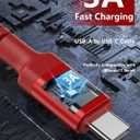 USB C Cable 10FT, 2Pack USB A to USB C Charger Cable, Type C Cable 3A Fast Charging Upgraded Extra Durable Braided USBC Cord Compatible with iPhone 17/16 15 Pro Max/Samsung Galaxy S23 and More-Red
