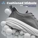 Men's Foot Shape Toe Box Running Shoes Comfortable Slip on Walking Shoes for Men Cushioned Athletic Tennis Shoes Men with Rubber Outsole (Dark Grey, 10.5)