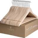 StorageWorks Clothes Hanger 20 Pack, Wooden Coat Hangers for Shirts, Jackets, Pants, Suits, Sweaters, Lotus Wood (Natural Beige)