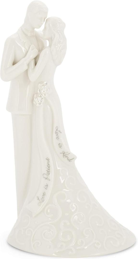 Roman 13226 Wedding Anniversary Cake Topper, 8.5-inch Height, White