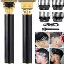 candyfouse Professional Beard Trimmer for Men, Hair Clippers with 4 Limit Combs, Cordless Rechargeable with LCD Display, Approaching Zero Gapped Cutting Grooming Kit (Black)