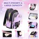 ACESAK Backpacks for Girls, Girls Backpack with Lunch Box and Pencil Case for Teen Kids Elementary Middle High School College Student, Children School Backpack Bookbag with USB Charging Port (Purple)