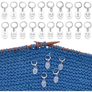 BENECREAT 20Pcs Oval Number Stitch Markers, Clear Acrylic Crochet Stitch Marker Charms with 304 Stainless Steel Clasps for Knitting Weaving Sewing Accessories Quilting