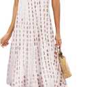 Halife Women's Summer Casual Sleeveless Beach Dress Long Halter Side Slit Maxi Sun Dresses (Medium, 2-coffee)