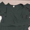 oten Womens Deep V Neck Ruffle Sleeve Sheath Casual Cocktail Party Work Faux Wrap Dress, M 