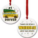 2 x Bus Driver Appreciation Ornament - Thank You Gifts for School Drivers or Monitor with Inspirational Message, End of Year or Holiday Bus Driver Gift