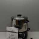 Secura 2 Stainless Steel Food Steamer 8.5 Qt Electric Glass Lid Vegetable Steamer Double Tiered Stackable Baskets with Timer