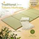 MIINA Japanese Traditional Tatami Mat, Igusa (Rush Grass) Floor Mattress, Futon, 55"x78" (Full, Natural)
