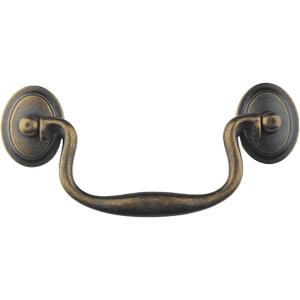 4-Pack 4" Hole Centers Dark Antique Brass Drawer Dresser Pulls Handles Droop Bail Pulls for Kitchen Cabinet Doors Furniture Hardware C-C:102mm (Antique Brass, 4)