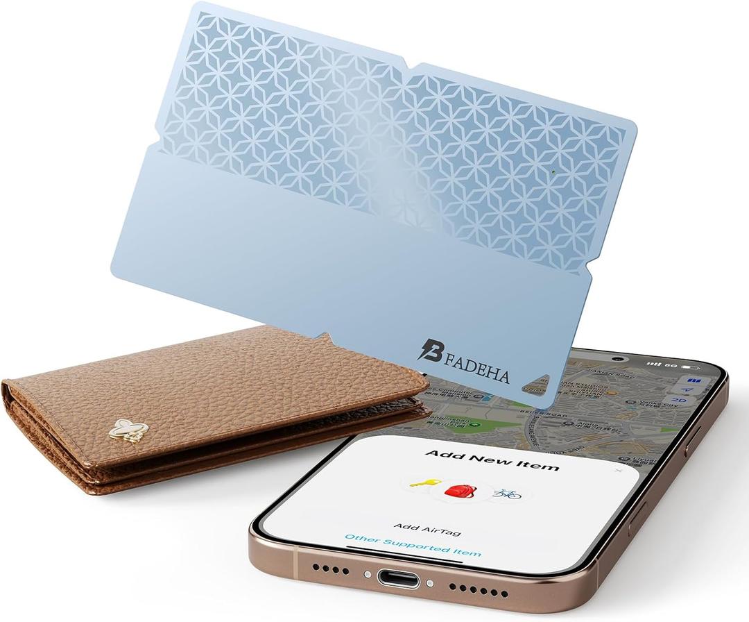 2025 [Apple MFi Certified] (iOS Only) Bluetooth Tracker Smart Card for Apple Find My iPhone Wallet GPS Tracker, 5-10 Years Staying Power, Keys Finder and Item Locator for Keys, Bags, Passport