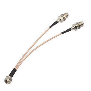Superbat F-Type Splitter Cable F Male to F Dual Female Coax Splitter Cable V-Type F Type TV Splitter Cable Satellite 75ohm 15cm(6 inches)