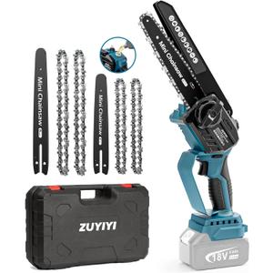 Mini Chainsaw Cordless 6 Inch & 8 Inch for Makita 18V Battery, Brushless Handheld Chain Saw with Oiler Electric Chainsaw for Garden Courtyard Tree Branch Wood Cutting (Battery NOT Included)
