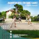 Volleyball Badminton Pickleball 3-in-1 Combo Net Set for Backyards, 5.1-7.4ft Adjustable Height Freestanding Indoor Sports Nets, Portable 17ft Outdoor Net with Carry Bag, Rackets and Balls