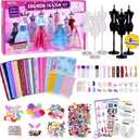 ONE TO FOUR 800+Pcs - Fashion Designer Kit for Girls with 6 Mannequins - Arts and Crafts Kit- Sewing Kit for Kid Ages 8-12 -Girl Gift Age 6 7 8 9 10 11 12-Gifts for Teen Girls