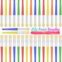 Anezus 30 Kids Paint Brushes Set with Jumbo Round Watercolor and Large Flat Craft Brushes