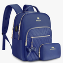MATEIN Small Backpack Purse for Women, Cute Lightweight Mini Daypack with USB Charging Port, Fashion Waterproof Casual Daily Shoulder Bag, College School Bookbag for Ladies Teen Girls, 2pcs Sets, Blue