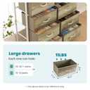 OLIXIS 8 Drawer Storage Dresser for Bedroom, Closet Organizers Units | Fabric Dresser with Wooden Top, Chest of Drawers Clothes Storage, Tower Cabinet, TV Stand Furniture, Oak Greige