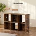 LUCKLIFE 6-Cube Storage Organizer, Stackable Modular Bookcase Shelf with Vertical or Horizontal Use, Vintage Brown
