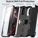 for iPhone 16 Pro Case with Belt Clip Holster,2X Screen Protectors,Heavy Duty Shockproof Drop Protection Military Grade 3 Layers Full Covered Rugged Durable Phone Cover with Kickstand 6.3“ (Black)