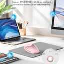 TECKNET Ergonomic Mouse, Rechargeable 2.4G+Bluetooth Vertical Mice 6 DPI Adjustable, Wireless Optical Carpal Tunnel Mouse Right Hand, Multi Device for Laptop, PC, Computer, MacBook, iPad - Pink