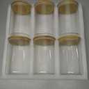 950 ml Glass Food Storage Jars, Glass Jars with Bamboo Lids, Kitchen Storage Jars, Set of 6, Canisters with Airtight Lids for Spice, Coffee, Cookie, Pantry Organizers