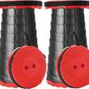 Upgraded Foldable Stool Thickened Set of 2, Portable Collapsible Stool Retractable Stool, Foldable Portable Collapsible Chair for Fishing, Hiking Tours, BBQ, Parties, Outdoor Activities (Red)