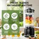 Portable Blender for Smoothies and Shakes, 18oz Rechargeable Electric Personal Juicer Cup with Dual Mode, 6 Sharp Blade Drink Mixer Bottle with Leakproof-Lid & Sip Spout for Kitchen/Travel/Gym
