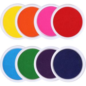 MoloTAR 8 Colors Rainbow Washable Large Ink Pads for Rubber Stamps Kids (Pack of 8)
