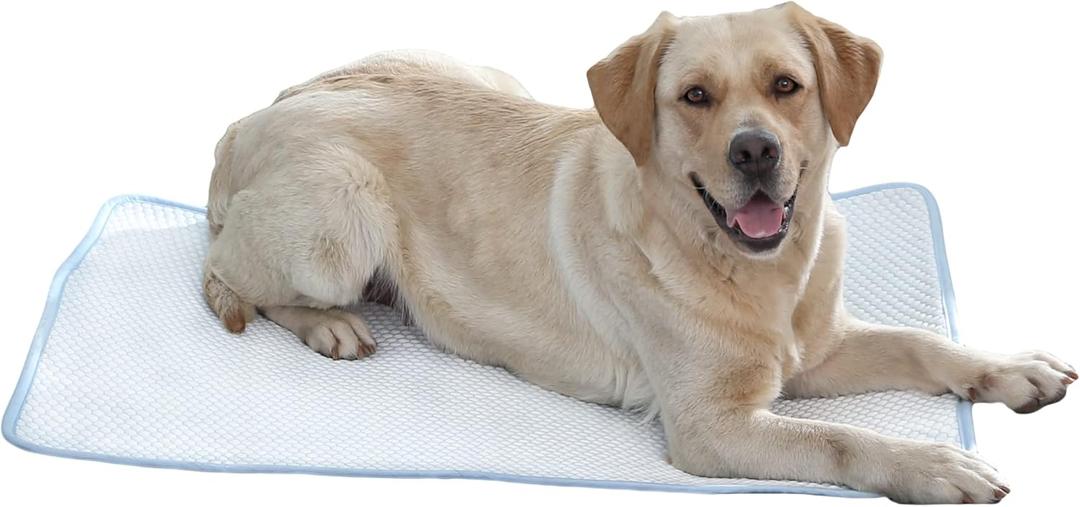 petfelix Dog Cooling Mat, Chew & Scratch Resistant QMAX>0.5 for Large Dogs Up to 80 lbs, XL 43''*28'' Machine Washable Non-Skid Portable Easy to Fold Crate Pad