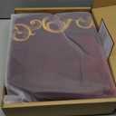 Starry Dynamo 60-Inch Velvet Christmas Tree Skirt with Golden Swirl Embroidery and Lace Tie Closures, Burgundy