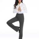 Tapata Women's 28''/30''/32''/34'' Stretchy Bootcut Dress Pants with Pockets Tall, Petite, Regular for Office Work Business (Gray, S)