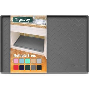 TigeJoy Waterproof Under Sink Mat 34" x 22", Kitchen Cabinet Liner and Drawer Shelf Liners, Protectors for Kitchen Organizers and Storage, Silicone Mat Boot Tray (22"W x 34"L, Dark Gray)