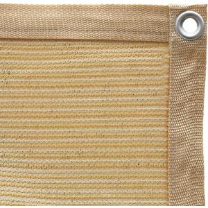Shatex 90% Shade Fabric 6X 16ft Sun Shade Cloth Taped Edge with Grommets Sun-Block Mesh Shade for Pergola Cover Canopy Wheat, 12 Bungee Balls