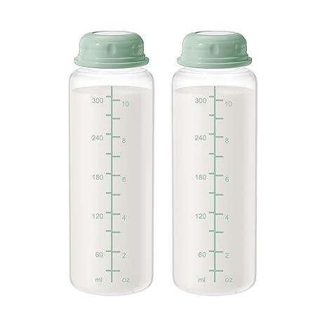 TOVVILD 11oz Breastmilk Storage Bottle for Smaller Momcozy Breast Milk Cooler 12oz, Portable Travel Freezer Bottles, Baby Breastfeeding Essential Gift, 2PCS
