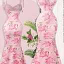Milumia Women's Floral Tie Shoulder Maxi Dress Elegant Ruched Bust Fishtail Cami Dresses Light Pink X-Large
, XL