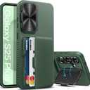 for Samsung Galaxy S25+ Plus Case Wallet with Stand, Built-in Card Holder & Camera Cover, Military Grade Drop Protection Shockproof Rugged Protective Wallet Phone Case for S25+ Plus 2025, Green