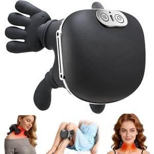 Shoulder & Neck Massager with Heat, 4D Bionic Heated Neck Massager with Fingers Simulates a Real Palm Massage for Comfort, 3 Intensity Levels + 2 Heat Settings Relax Muscle Tension