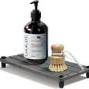 Drying Stone Tray, 11" x 4.3" Instant Dry Sink for Bathroom & Kitchen Counter, Water Absorbing Stone Tray for Sink, Diatomite Absorbent Coasters, Dish Soap Dispenser Sponge Holder