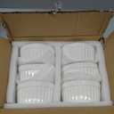 LE TAUCI Ramekins 4 OZ Oven Safe, Creme Brulee Ramekins, Pudding Custard Cups Souffle Ramiken, Dipping Sauce Dishes, Ceramic Ramekin Bowls Set of 6, White